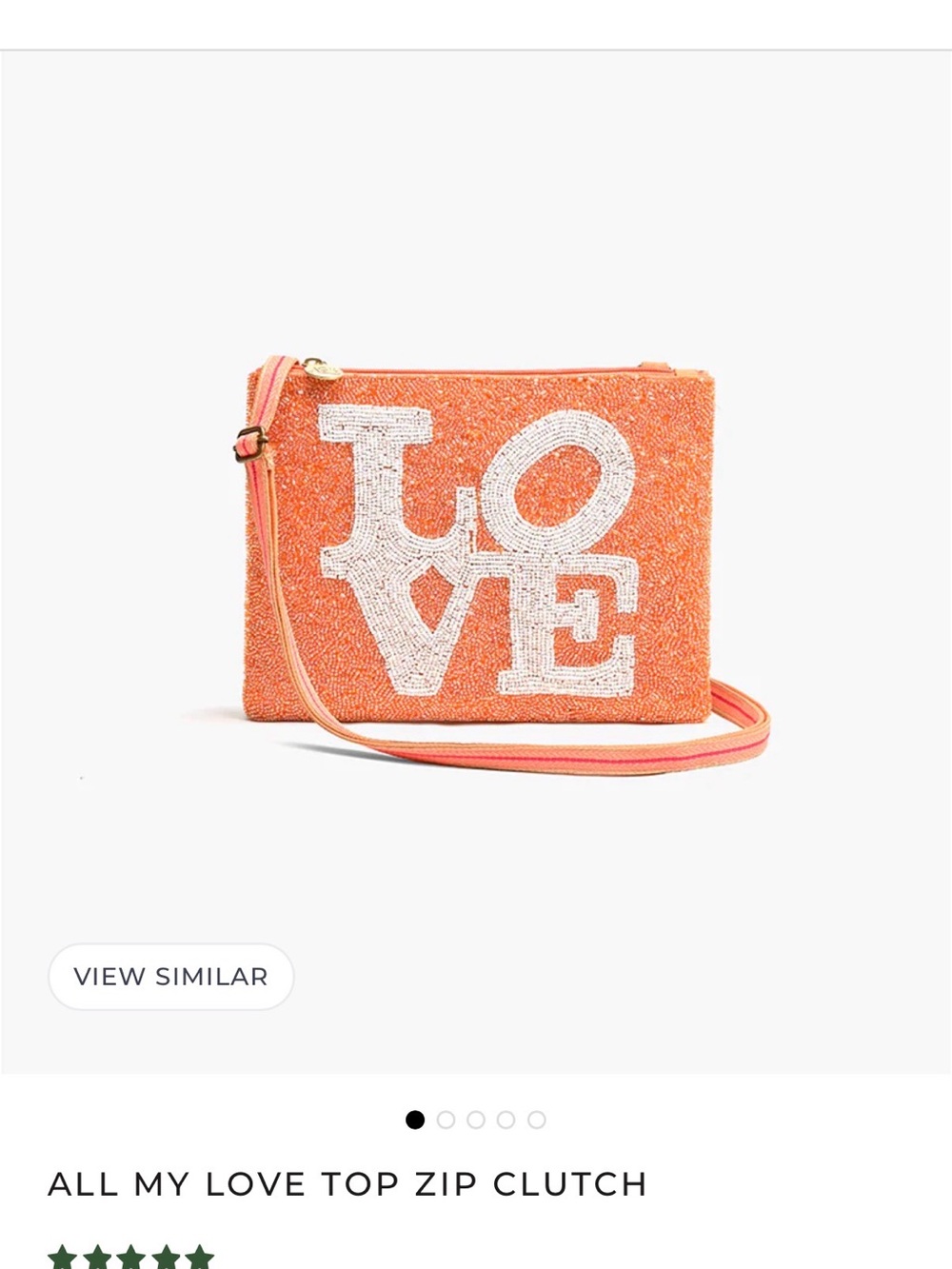 America & Beyond All My Love Top Zip Clutch - Orange